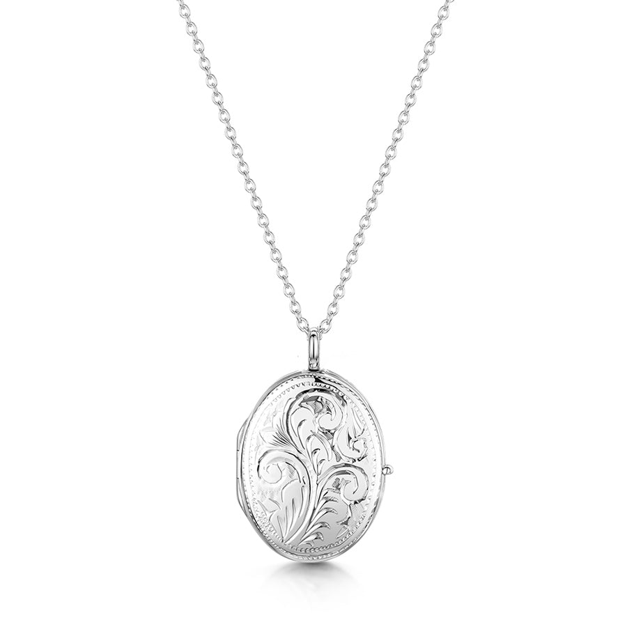 Little Oval Scroll Locket – Silver