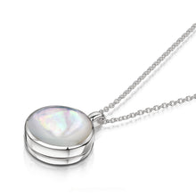 Load image into Gallery viewer, Mother Of Pearl Round Locket – Silver
