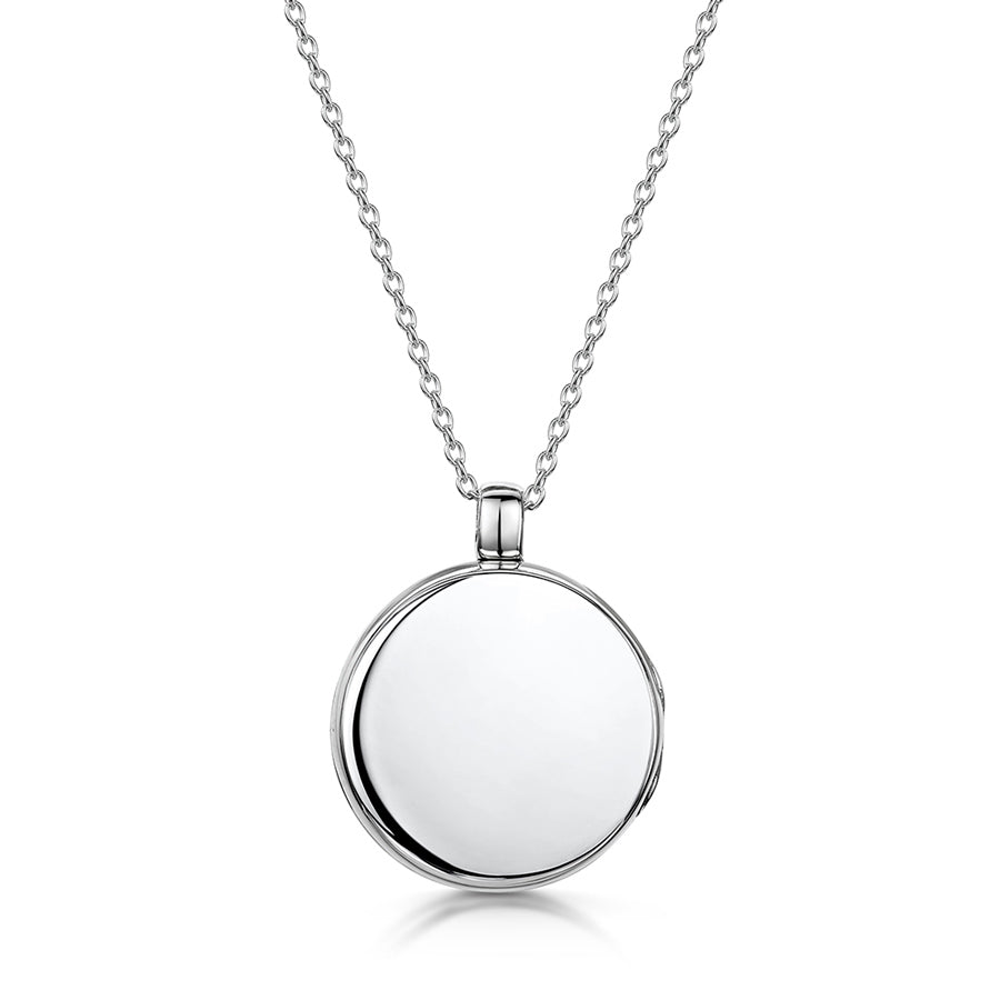 Mother Of Pearl Round Locket – Silver