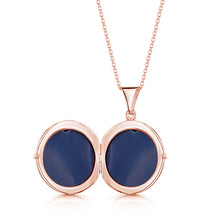 Load image into Gallery viewer, Round Filigree Locket With Sapphire Stone - Rose Gold
